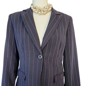 Bill Blass Navy Pinstripe Pantsuit